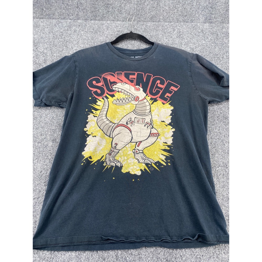 Black Matter Science Robot T-Rex Graphic Tee Shirt Mens Medium Black Hot Topic